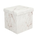 Összehajtható ülőkés tároló puff márvány mintával - MARBRE