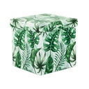 Pálmalevél mintás tároló puff, összehajtható, zöld - AMAZONE
