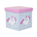 Összehajtható tároló puff unikornis mintával - UNICORN