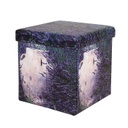 Összehajtható ülőkés tároló puff levendula mintával - LAVANDE