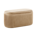 Ovális bársony ülőke 80 cm, tárolórésszel, bézs - SHEHERAZADE