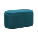 Ovális bársony ülőke, tárolórésszel, olajkék - SHEHERAZADE