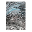 Poszter, csíkozott absztrakt, keret nélkül, 40x60 cm, fekete-menta - GLACIER