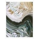 Poszter, absztrakt, keret nélkül, 30x40 cm, zöld-sárga - YING YANG