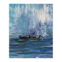 Poszter, hajó a tengeren, keret nélkül, 40x50 cm, kék - MAREE