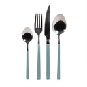 Rozsdamentes acél étkészlet, 16 db-os, világoskék - ENGLISH TOUCH