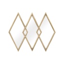 Rombusz alakú osztott fali tükör, arany - MONT BLANC