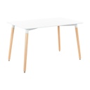 Skandináv stílusú étkezőasztal, 80x120 cm, fehér - ISLANDE