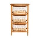 Tároló 3 rattan kosárral - CANNELLE