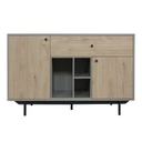 Tálaló komód, szürke - sonoma tölgy - LONG ISLAND