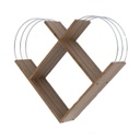 Szív alakú falipolc, 89x74 cm, diófa - COEUR