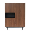 Tálaló komód 3 ajtóval, fekete - diófa - MANHATTAN