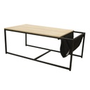 Téglalap alakú dohányzóasztal, újságtartóval, fekete - NATURA