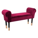 Ülőpad karfával velúr, burgundi - BOUDOIR