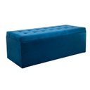 Ülőkés tároló pad, velúr, 130 cm, kék - MADISON