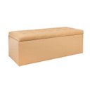 Ülőkés tároló pad, műbőr, 130 cm, karamell - MADISON