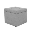 Ülőkés szövet tároló puff, 51 cm, világosszürke - MADISON