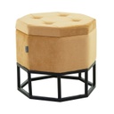 Tárolós bársony ülőke, hexagon, fekete talppal, halvány narancssárga - BAYADERE