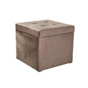 Ülőkés velúr tároló puff, barna 51cm - MADISON