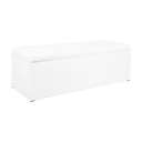 Ülőkés tárolós pad, műbőr 130x46 cm, fehér - MADISON