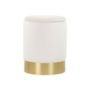 Tárolós bársony ülőke, arany talppal, törtfehér - MAXIM'S