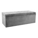 Ülőkés velúr tároló puff, világosszürke 130 cm - MADISON