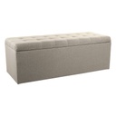 Ülőkés szövet tároló puff, 130 cm, bézs - MADISON