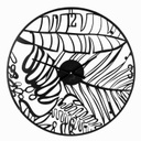 Trópusi levélmintás falióra, fekete számokkal, 60 cm, fekete - FOREST