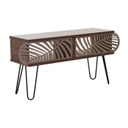 TV állvány trópusi mintával, hajlított lábakkal, 106 cm, diófa - RIO