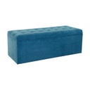 Ülőkés bársony tároló puff, 130 cm, tengerkék - MADISON