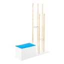 Ülőkés cipőtároló együttes, fogassal, türkiz - ORGUE