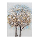 Vászon falikép, fákat ábrázoló festmény, 50x70 cm, barna-fehér - MAGICARBRE
