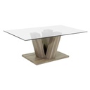 Üveg dohányzóasztal sötét-sonoma vázzal - FORET