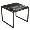 Üveg dohányzóasztal képes mintával, 50 cm - NEW YORK BRIDGE