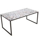 Üveg dohányzóasztal kavics mintával, 105 cm - MICHIGAN PEBBLE