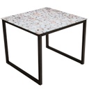 Üveg dohányzóasztal kavics mintával, 50 cm - MICHIGAN PEBBLE