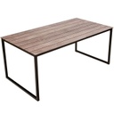 Üveg dohányzóasztal fa mintával, 105 cm - LOFT