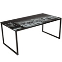 Üveg dohányzóasztal képes mintával, 105 cm - NEW YORK BRIDGE