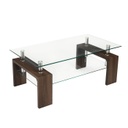 Üveg dohányzóasztal polccal, wenge - PIXEL