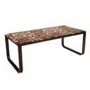 Üveg dohányzóasztal betű mintával - LETTERS