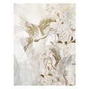 Vászon falikép, aranyozott dau, 60x80 cm, fehér - OISEAU DE PARADIS