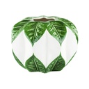 Váza levél mintával, fehér - FLEUR DE COTON