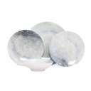 24 db-os étkészlet, márvány mintás, fehér-szürke - LUNAIRE