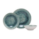 18 db-os étkészlet, batikolt mintás, türkiz - AQUATIQUE