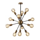 Csillagszóró alakú mennyezeti lámpa, 12 égős, fekete-arany - SPARKLER