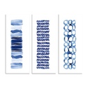Absztrakt mintás falikép szett, 3 db, 20x50 cm, kék - BLUEMANIA