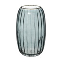 Domború váza, arany szegéllyel, olajkék - PLUIE