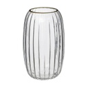 Domború váza, arany szegéllyel, átlátszó - PLUIE