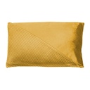 Bársony díszpárna, ráhajtásokkal, 30x50 cm, mustársárga - CHAMPS