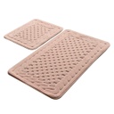 Fonott mintás fürdőszobaszőnyeg szett, 2 db, babarózsaszín - WAFEL